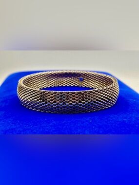 GC Sterling Silver Large Mesh Link Bangle Bracelet